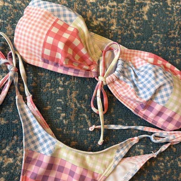 Gingham patchwork bathing suit pastels - Picture 2 of 5